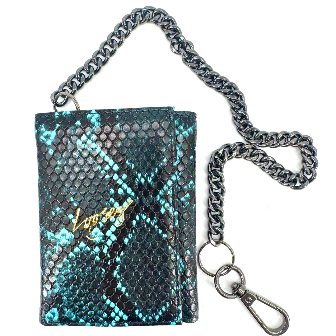LOOSEY Snake Skin Chain Gang Wallet Blue