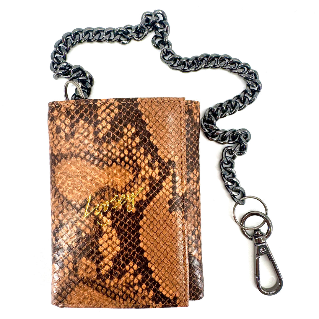 LOOSEY Snake Skin Chain Gang Wallet Brown
