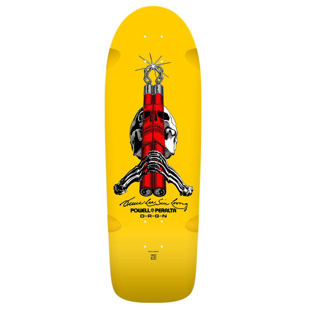 POWELL PERALTA Skull &amp; Nunchucks Bruce Lee Deck 10.0
