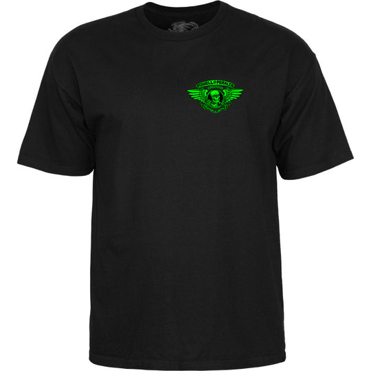 POWELL PERALTA Winged Ripper Blacklight Green Tee Black