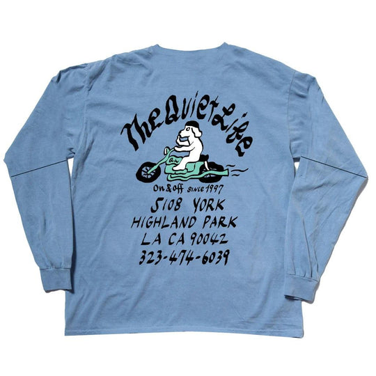 QUIET LIFE Moto Dog Longsleeve Pigment Dyed Blue - Impact Skate