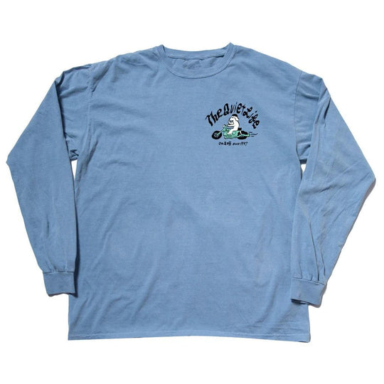 QUIET LIFE Moto Dog Longsleeve Pigment Dyed Blue - Impact Skate