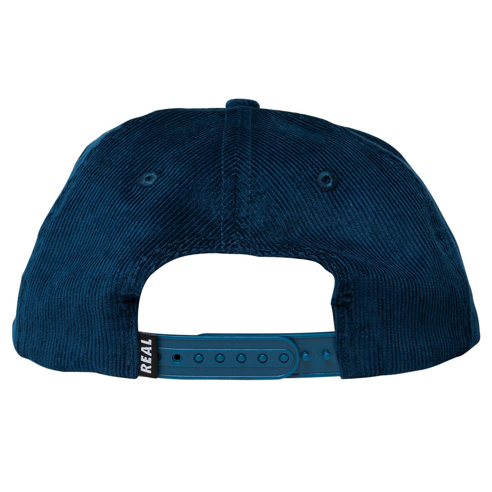 REAL Oval Corduroy Snapback Hat Navy/Red - Impact Skate