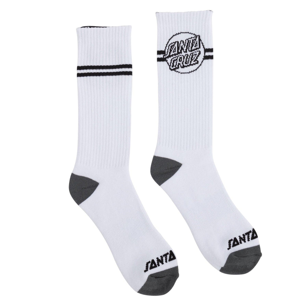 SANTA CRUZ Odyssey Crew Socks White - Impact Skate
