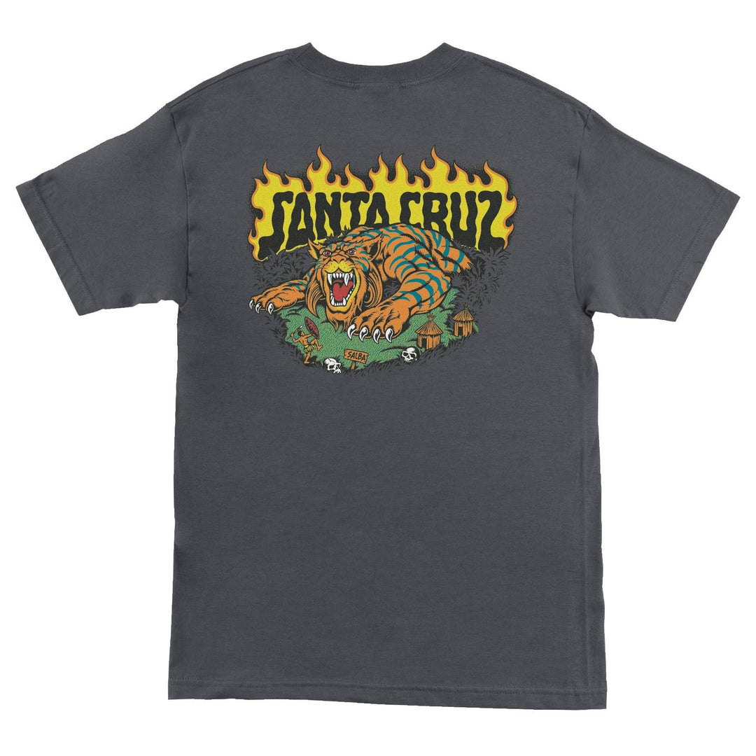 SANTA CRUZ Salba Tiger Tee Charcoal - Impact Skate