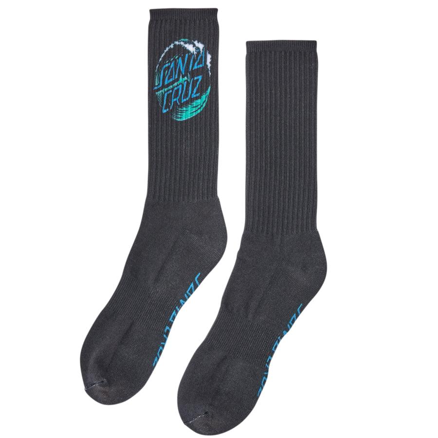 SANTA CRUZ Wave Dot Crew Socks Black - Impact Skate