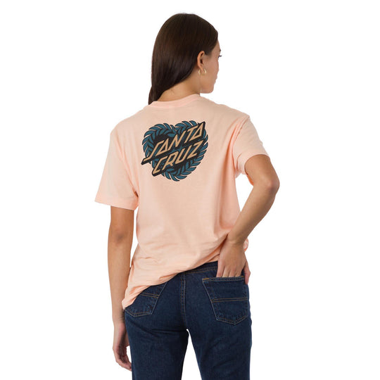SANTA CRUZ Women's Heart Wreath Relaxed Tee Peachy - Impact Skate