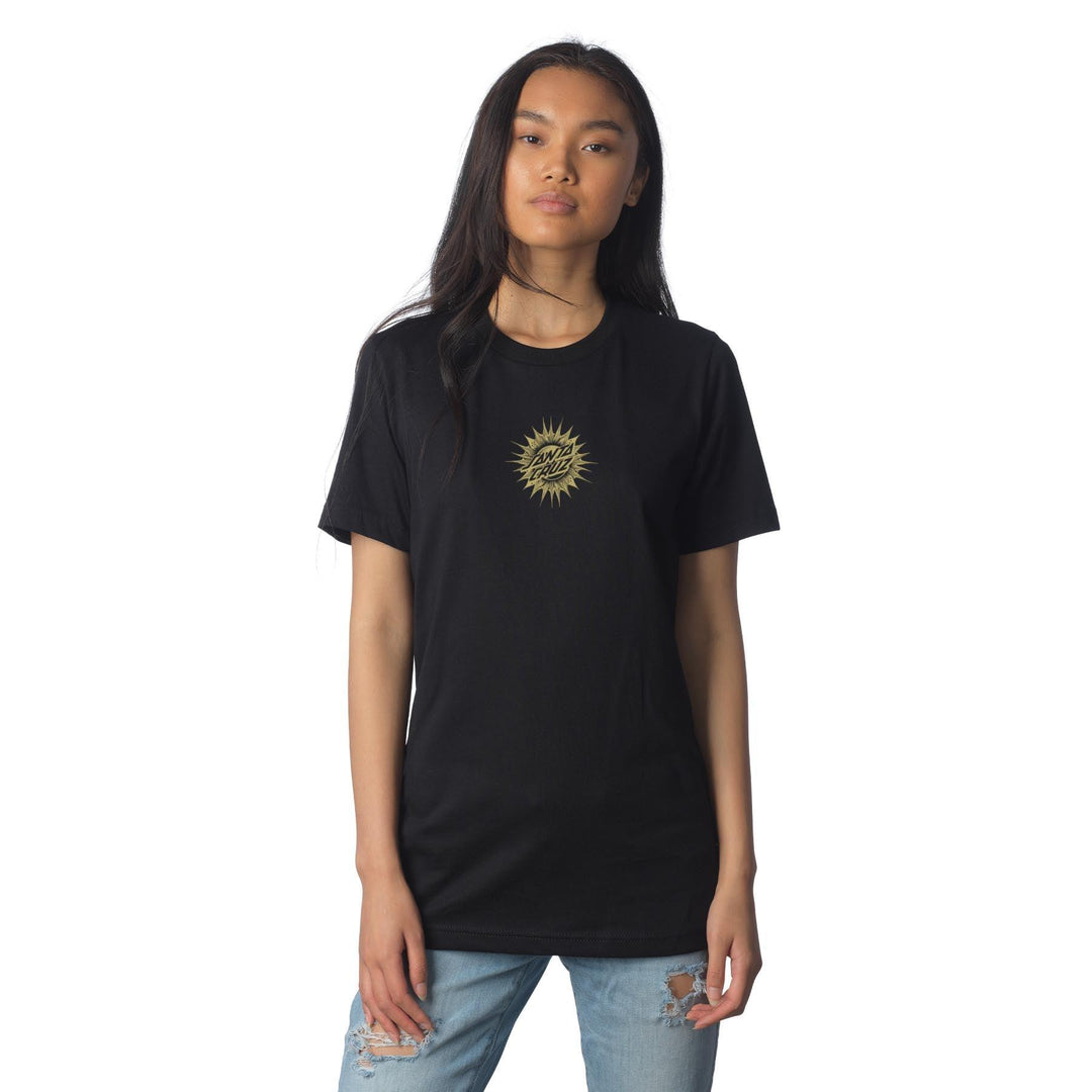 SANTA CRUZ Women's Ornate Dot Center Relaxed Tee Black - Impact Skate