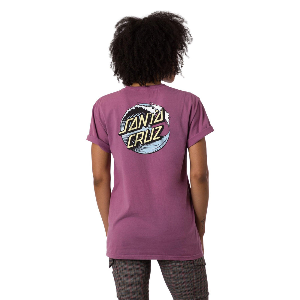 SANTA CRUZ Women's Wave Dot Boyfriend Tee Purple Plum Raisin - Impact Skate
