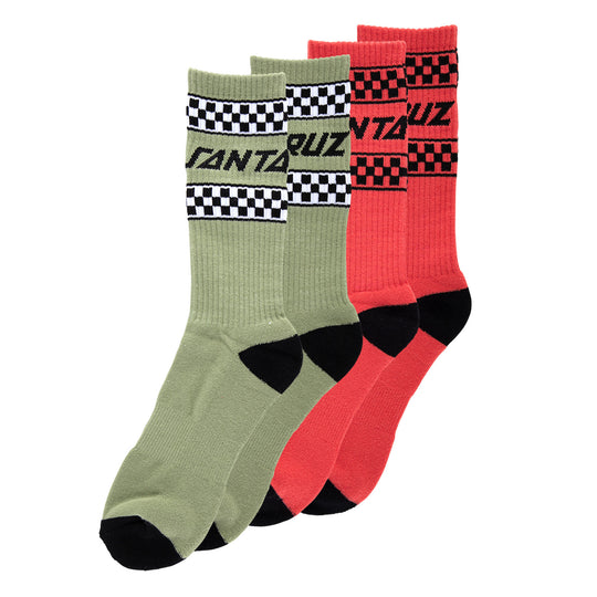 SANTA CRUZ Drift Strip Crew Socks (2 Pack)
