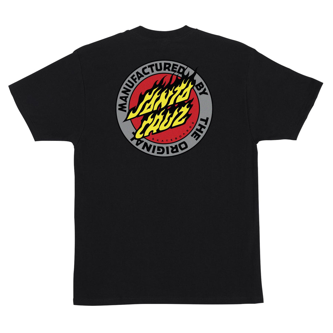 SANTA CRUZ Flamed MFG Dot Tee Black