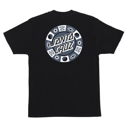 SANTA CRUZ Strange Check Dot Tee Black