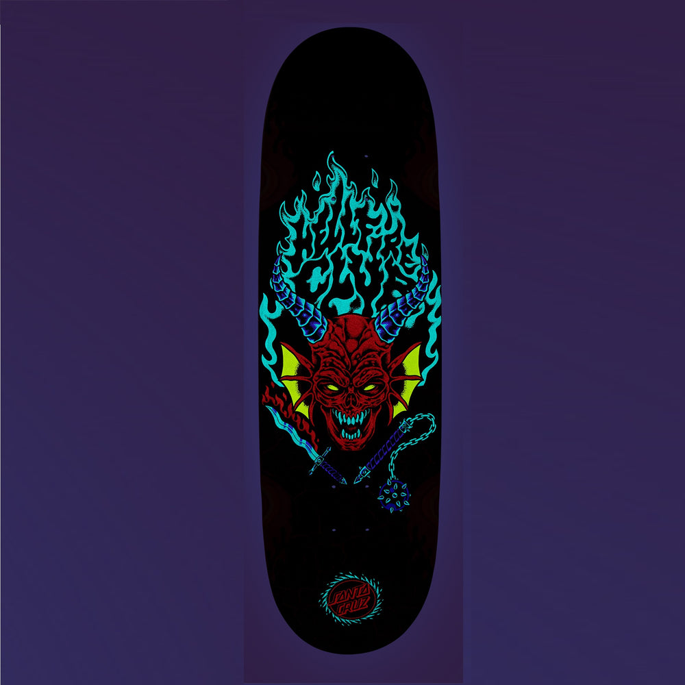 SANTA CRUZ Stranger Things Hellfire Club Flames Deck 9.0