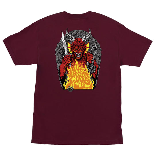 SANTA CRUZ Stranger Things Hellfire Pit Tee Maroon