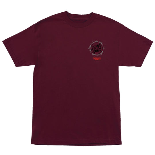 SANTA CRUZ Stranger Things Hellfire Pit Tee Maroon
