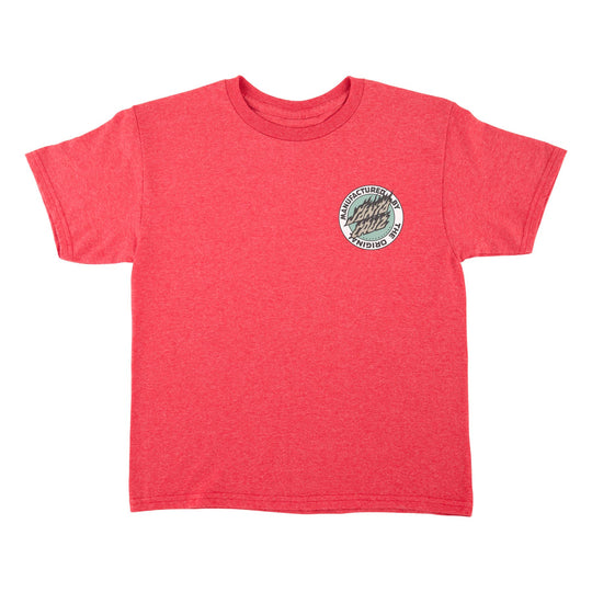 SANTA CRUZ Youth Flamed MFG Dot Tee Heather Red