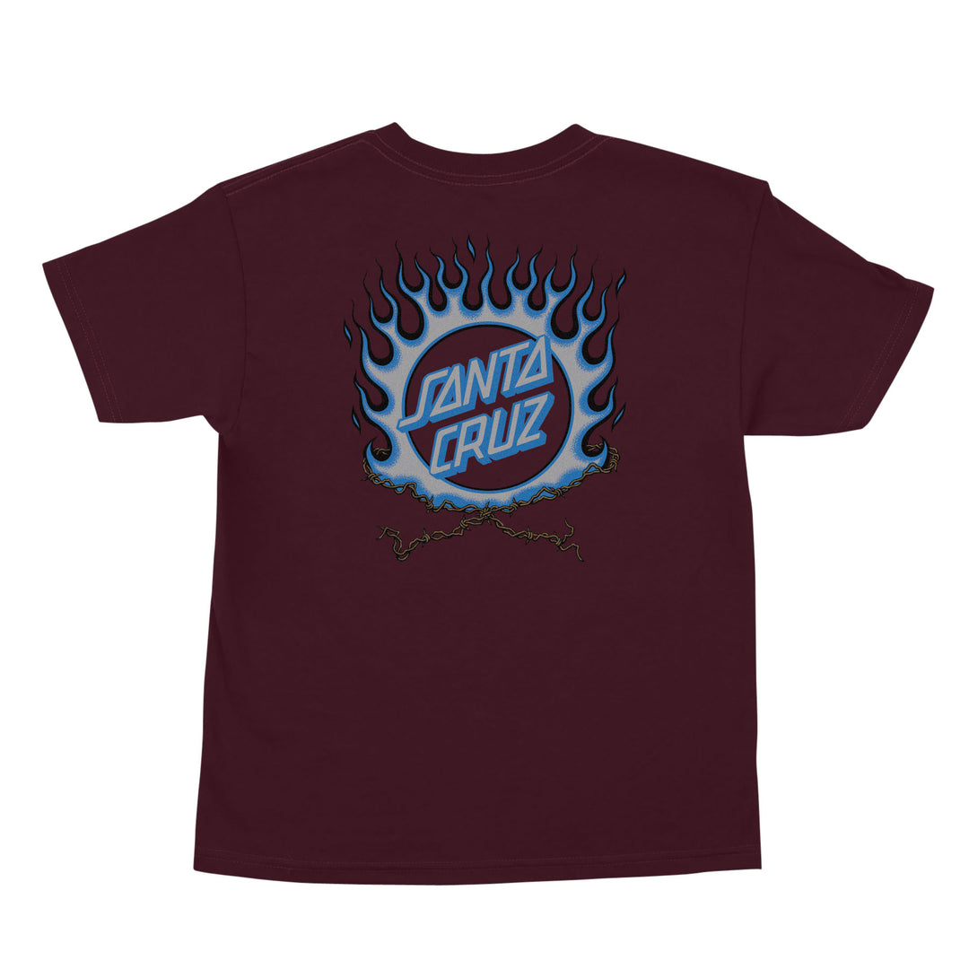SANTA CRUZ Youth Forging Dot Tee Maroon
