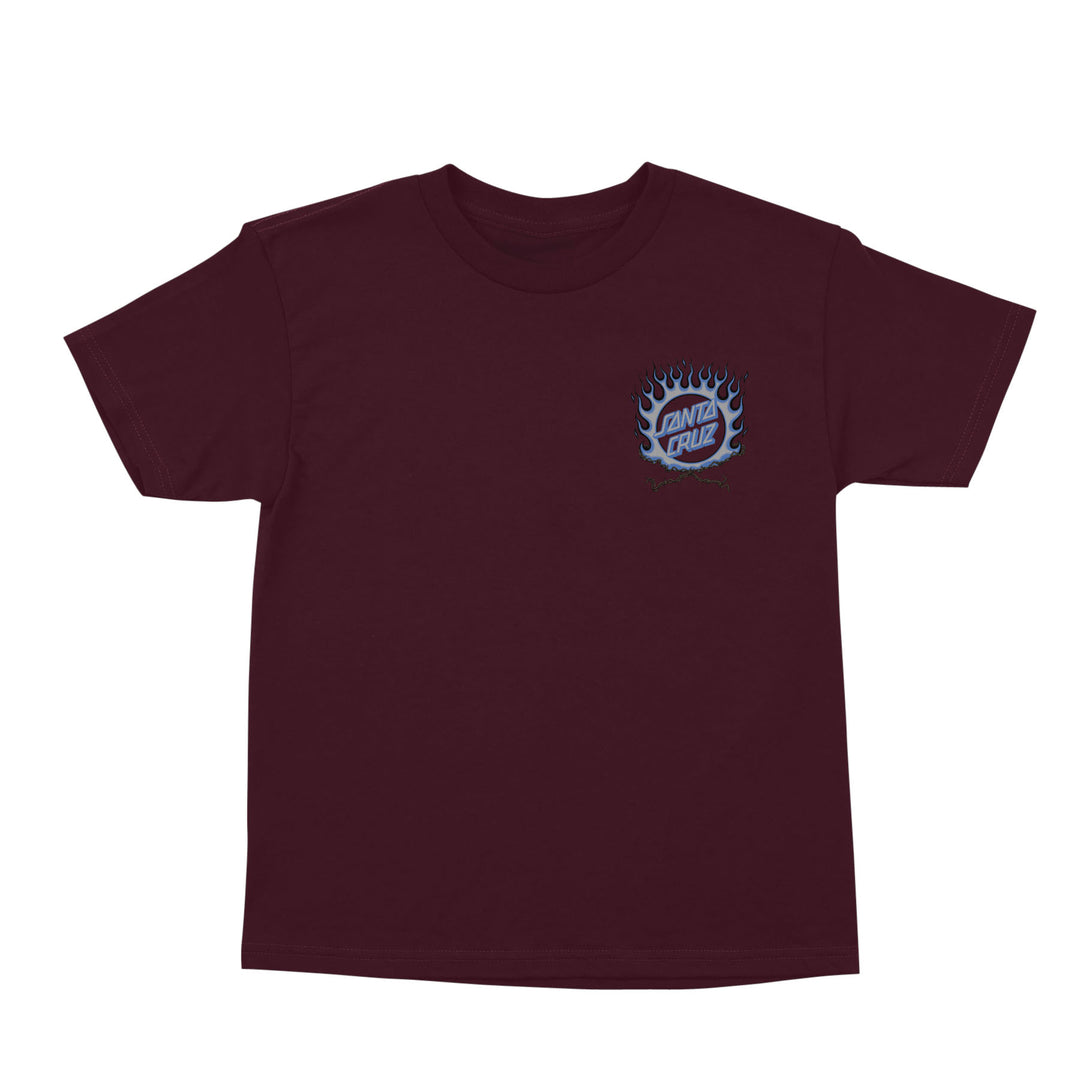 SANTA CRUZ Youth Forging Dot Tee Maroon