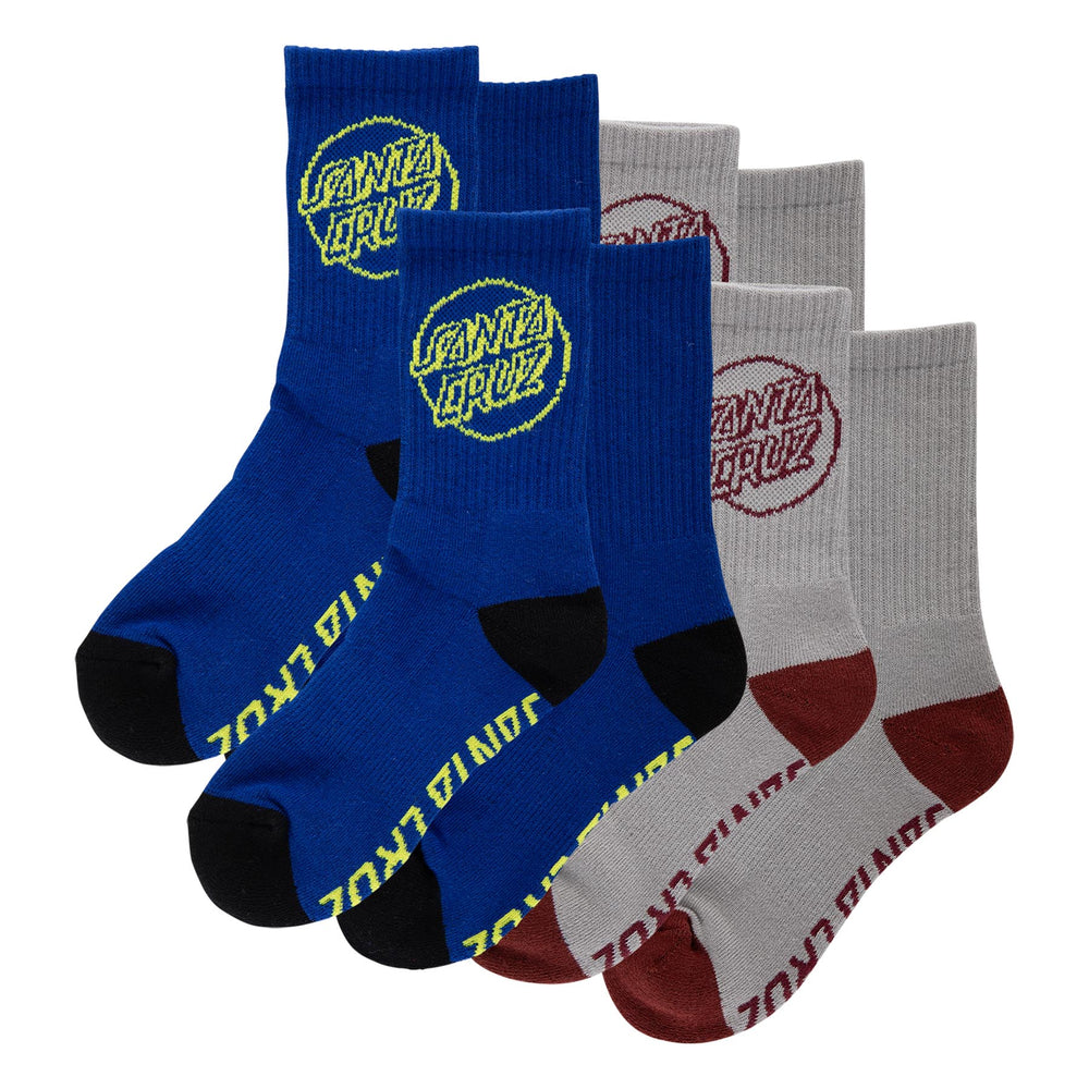 SANTA CRUZ Youth Opus Strip Crew Socks (4 Pack)