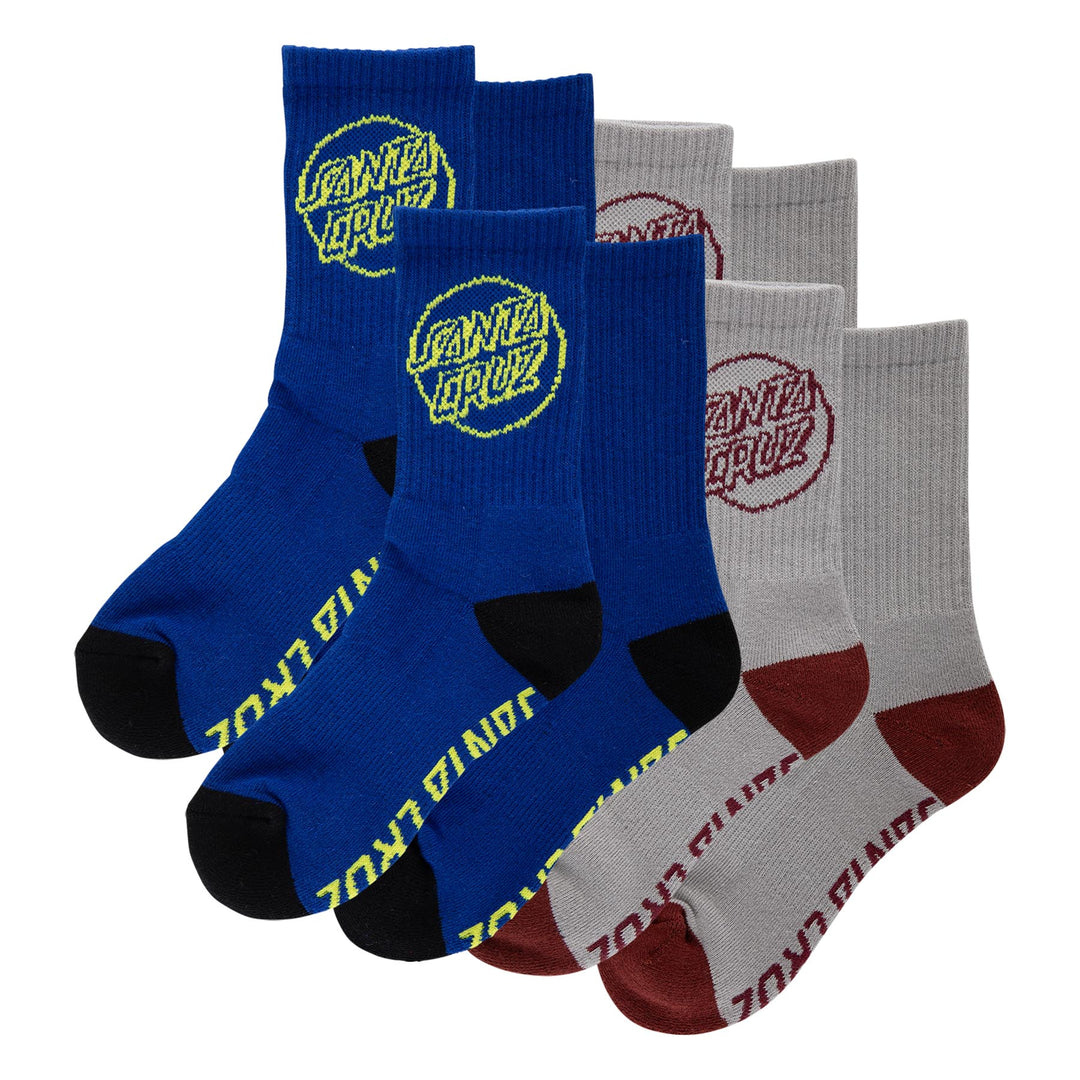 SANTA CRUZ Youth Opus Strip Crew Socks (4 Pack)