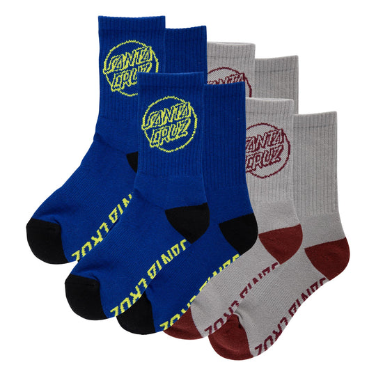 SANTA CRUZ Youth Opus Strip Crew Socks (4 Pack)