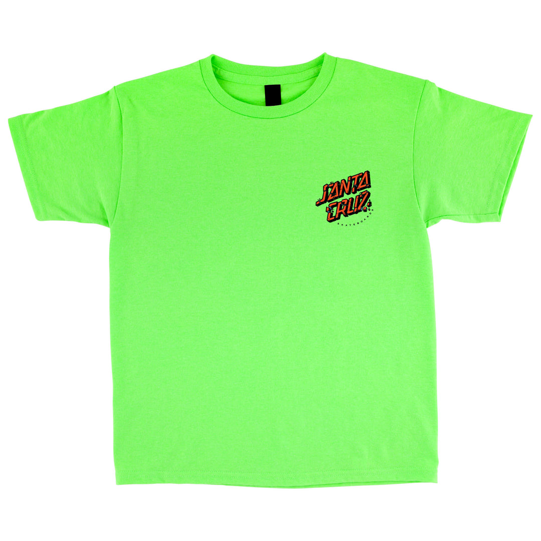 SANTA CRUZ Youth Roskopp Screaming Five Tee Neon Green