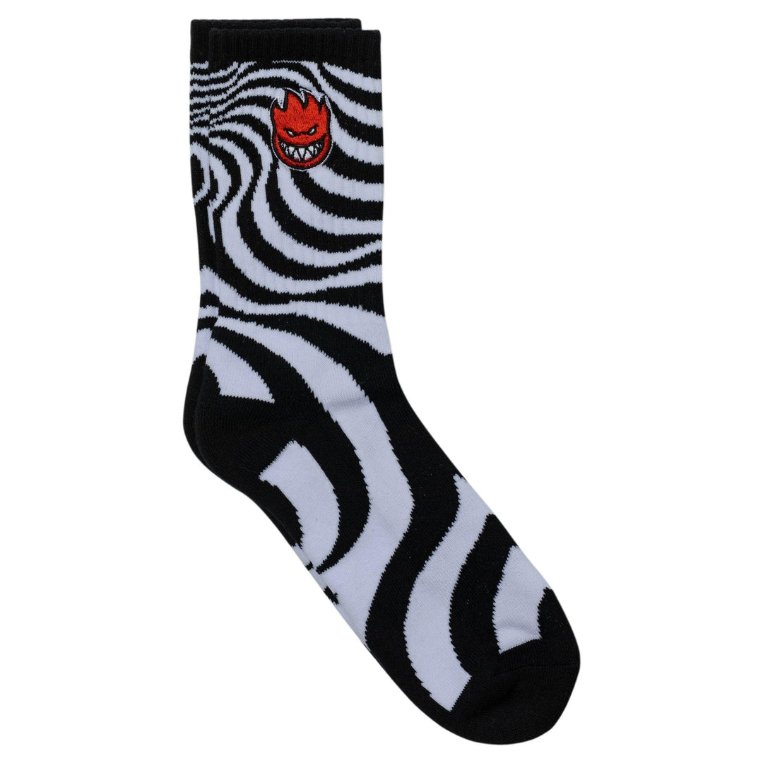 SPITFIRE Bighead Fill Embroidered Swirl Socks White/Black - Impact Skate