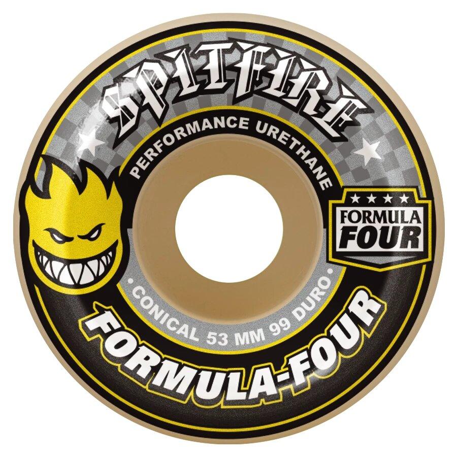 SPITFIRE Conical Yellow Print Formula Four Wheels - Impact Skate