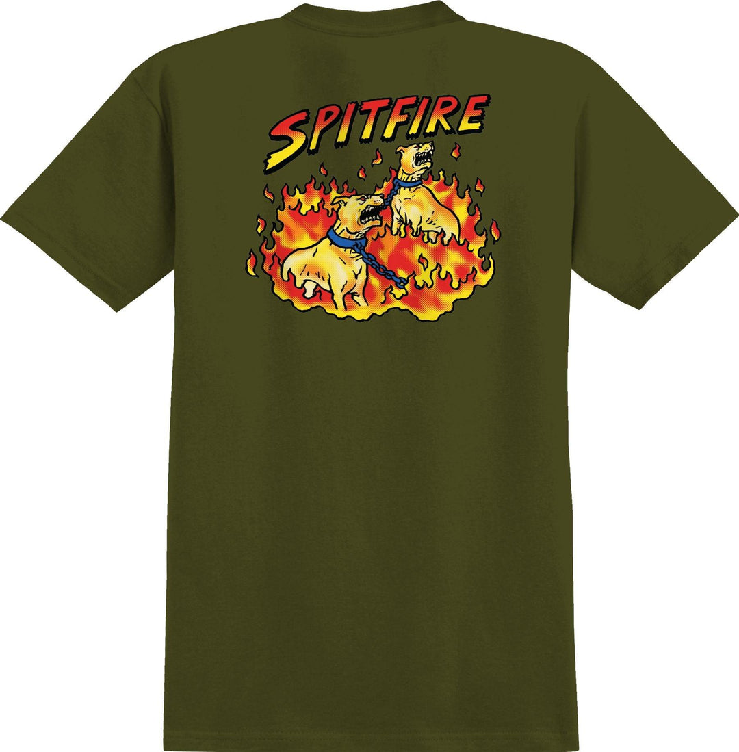 SPITFIRE Hell Hounds Tee Military Green - Impact Skate