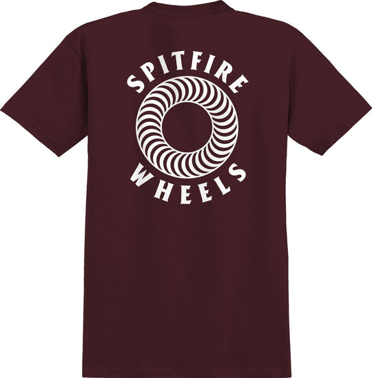SPITFIRE Hollow Classic Pocket Tee Maroon/White - Impact Skate