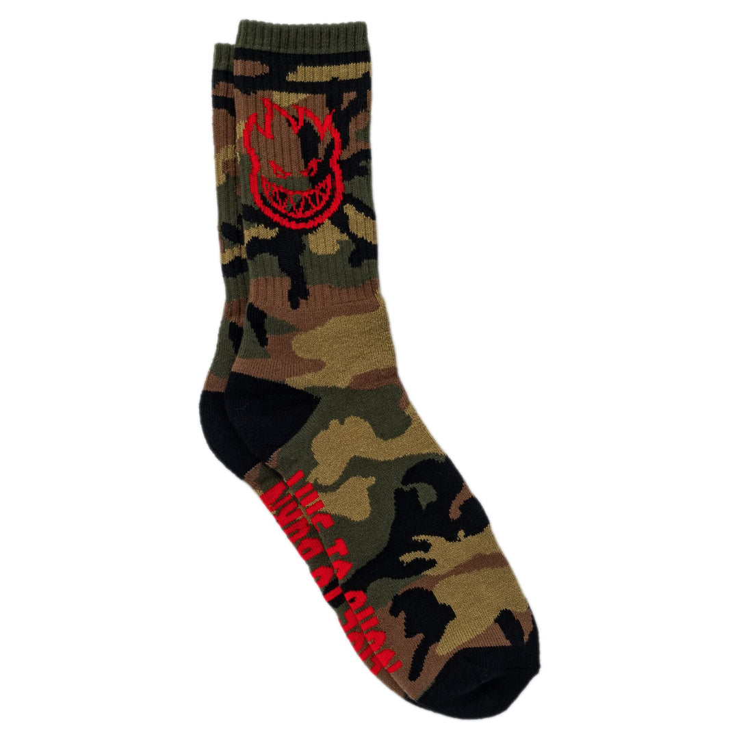 SPITFIRE Bighead Socks Woodland Camo/Red/Black