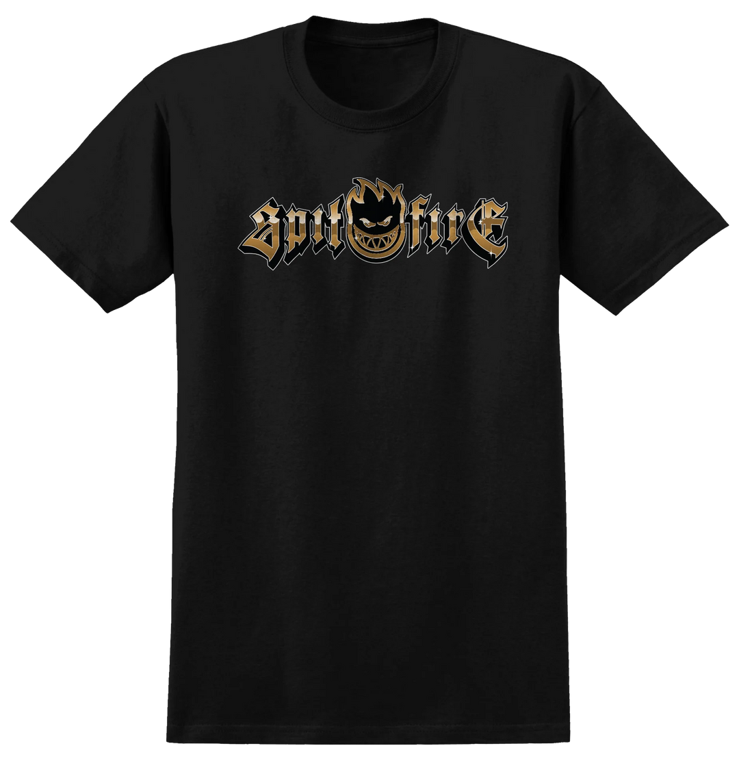 SPITFIRE Gold Chrome Bighead Tee Black