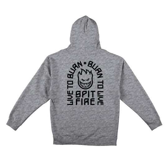 SPITFIRE LTB Arch II Zip Hoodie Heather Grey/Black