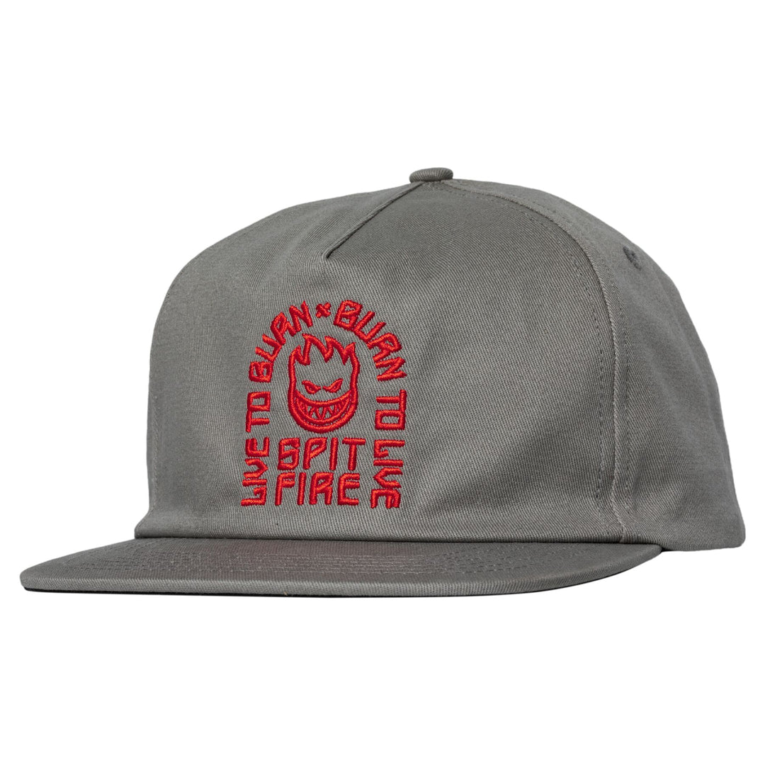 SPITFIRE LTB Arch Snapback Hat Charcoal/Red