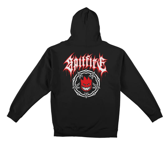 SPITFIRE Pentagram Drip Zip Up Hoodie Black/Red