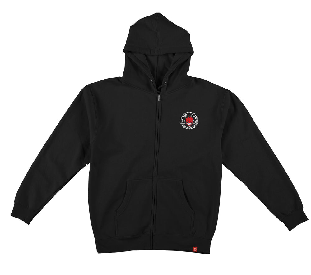 SPITFIRE Pentagram Drip Zip Up Hoodie Black/Red
