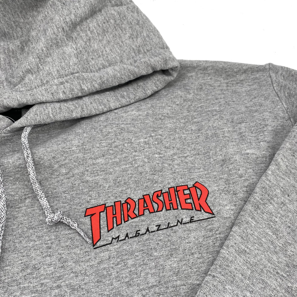 THRASHER Outlined Chest Logo Hoodie Gray - Impact Skate