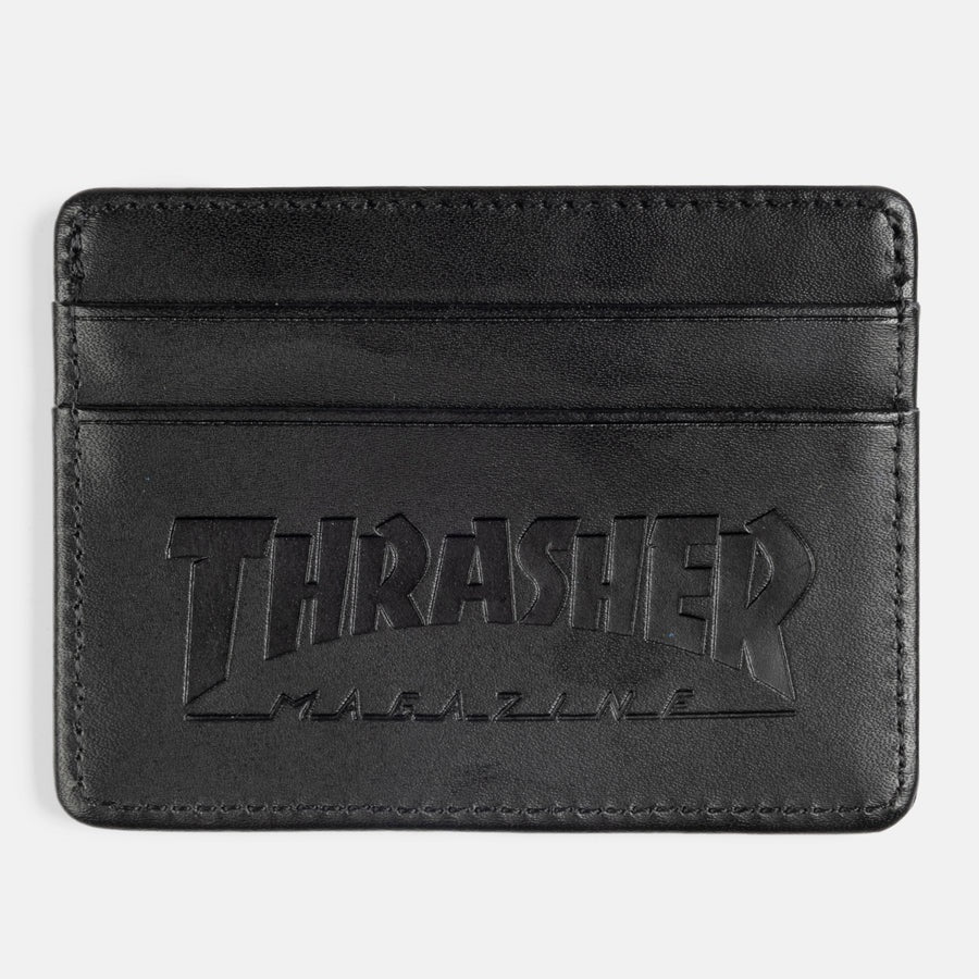 THRASHER Leather Card Wallet Black