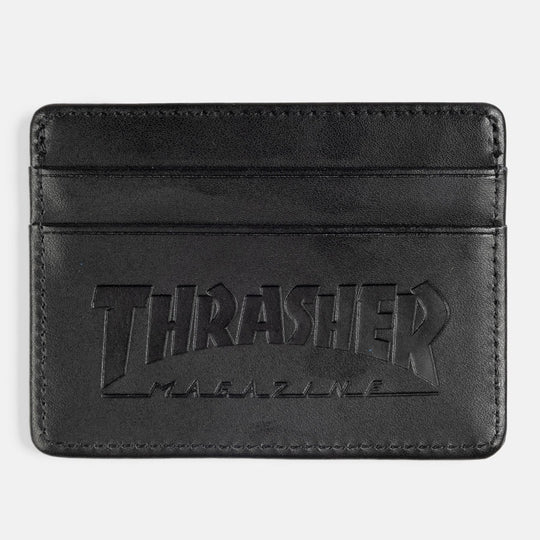 THRASHER Leather Card Wallet Black