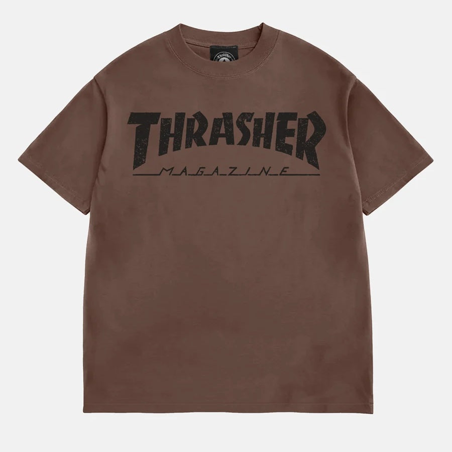 THRASHER Skate Mag Logo Vintage Tee Chocolate