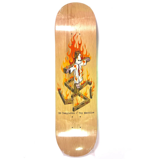 TOY MACHINE Charred Cross Skateboard Deck 8.5