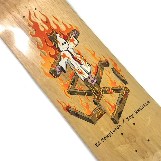 TOY MACHINE Charred Cross Skateboard Deck 8.5