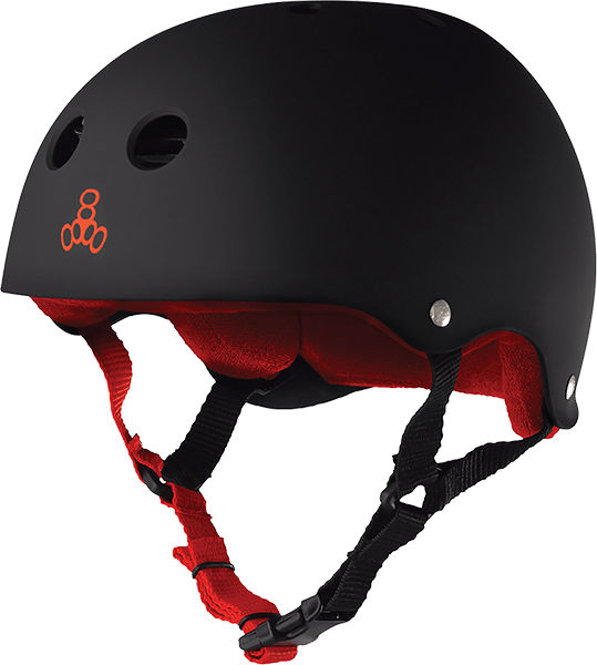 TRIPLE 8 Sweatsaver Helmet Black Rubber/Red - Impact Skate