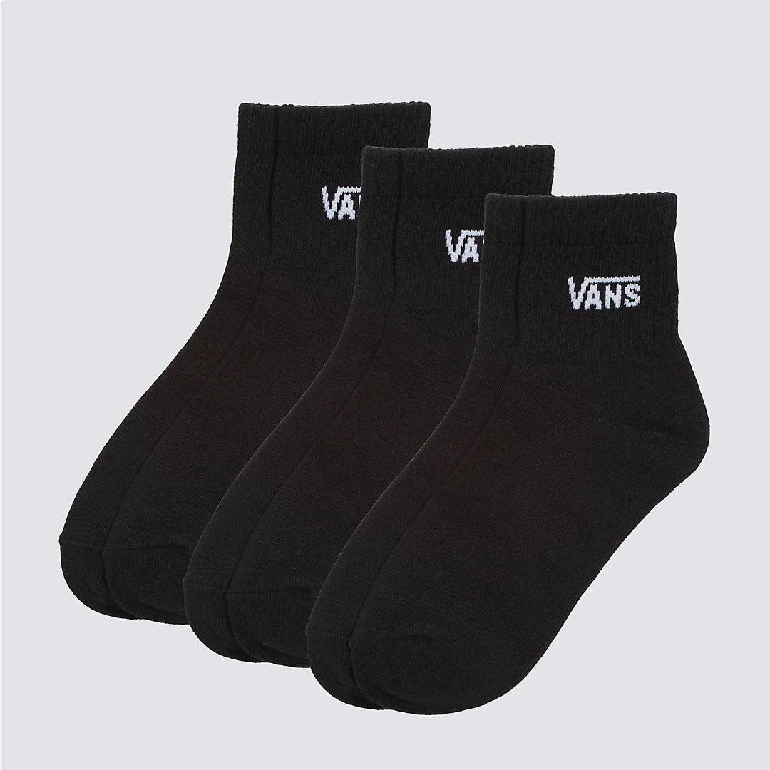 VANS Classic Half Crew Socks Black (3 Pack) - Impact Skate