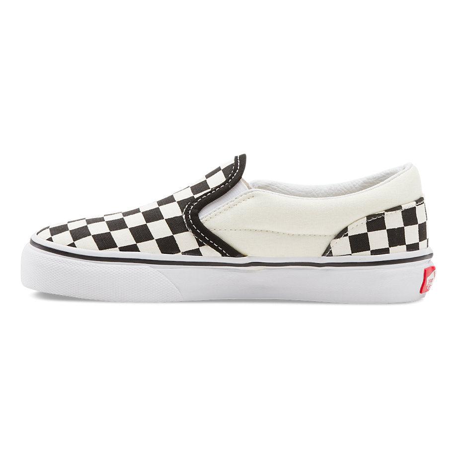 VANS Youth Classic Slip-On (Checkerboard) Black/White - Impact Skate