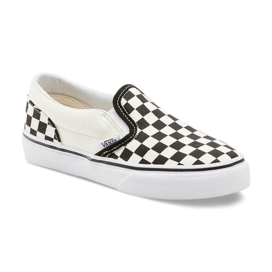 VANS Youth Classic Slip-On (Checkerboard) Black/White - Impact Skate