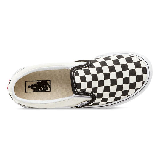 VANS Youth Classic Slip-On (Checkerboard) Black/White - Impact Skate