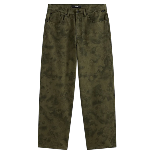 VANS Check-5 Baggy Printed Denim Pants Mossy Olive/Obsidian Fern