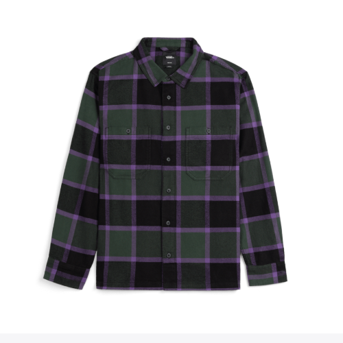 VANS Larkspur Plaid Flannel Shirt Black/Oil Green